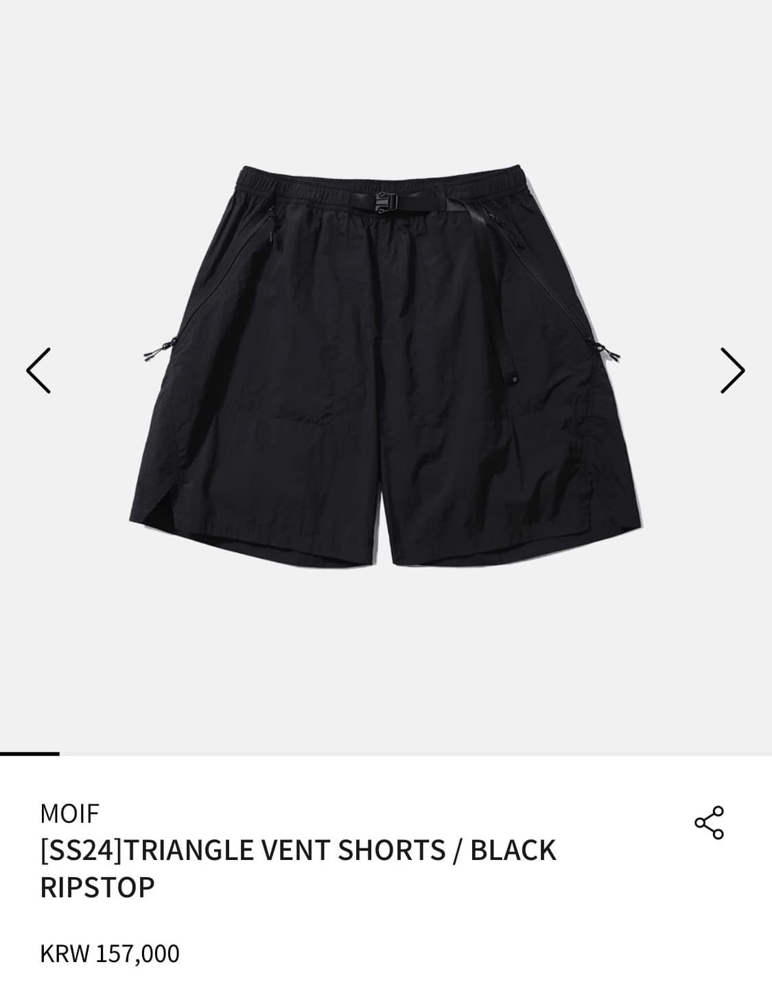 모이프 moif 24ss triangle vent short black2 상품이미지1