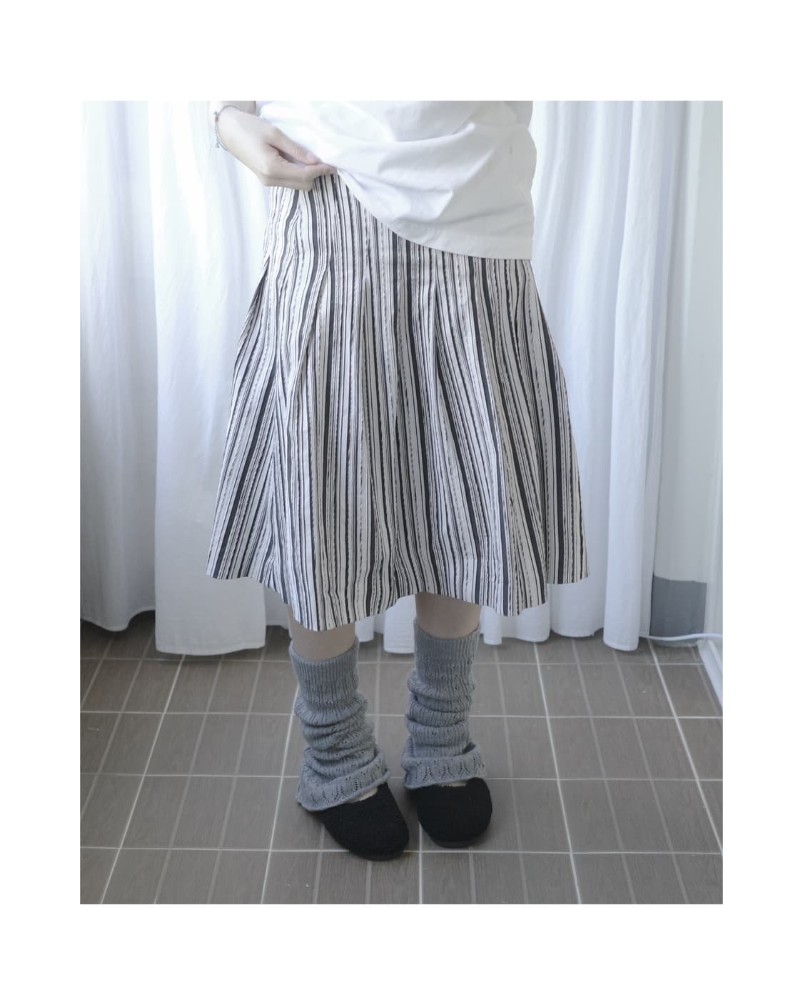 Stripe flare skirt 상품이미지2