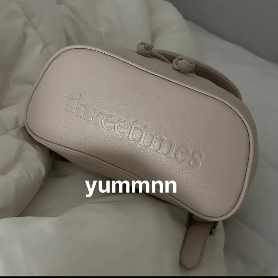 쓰리타임즈 아콘 퀄팅 백팩 가방 핑크 상품이미지4