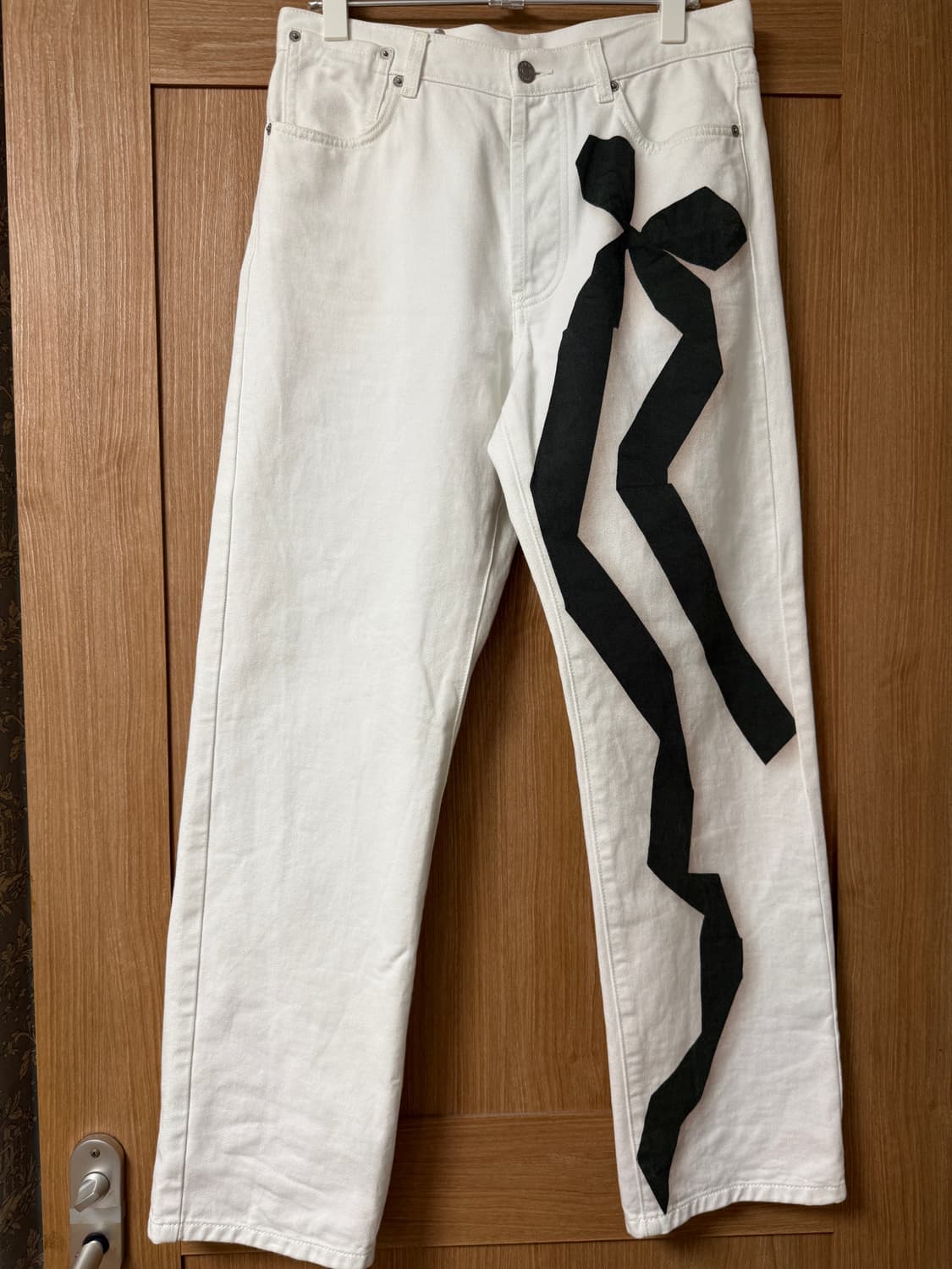 드리스 반 노튼 리본 데님 상품이미지1