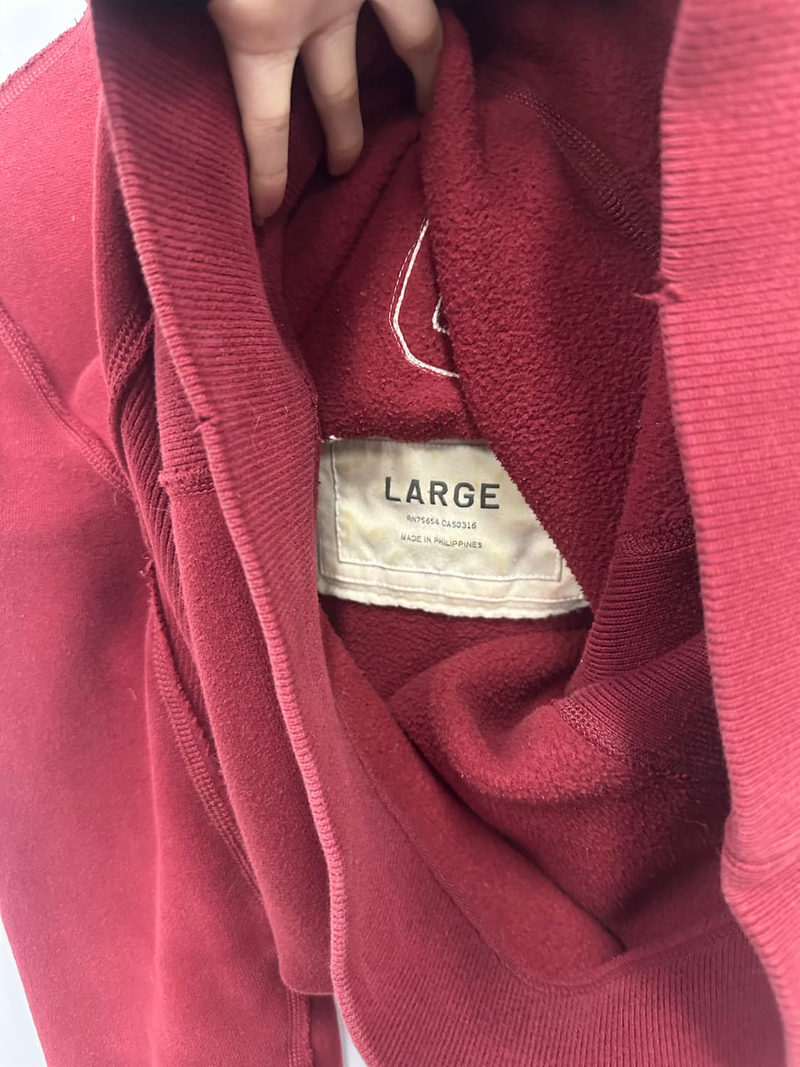 아베크롬비 버건디 후드티  상품이미지4