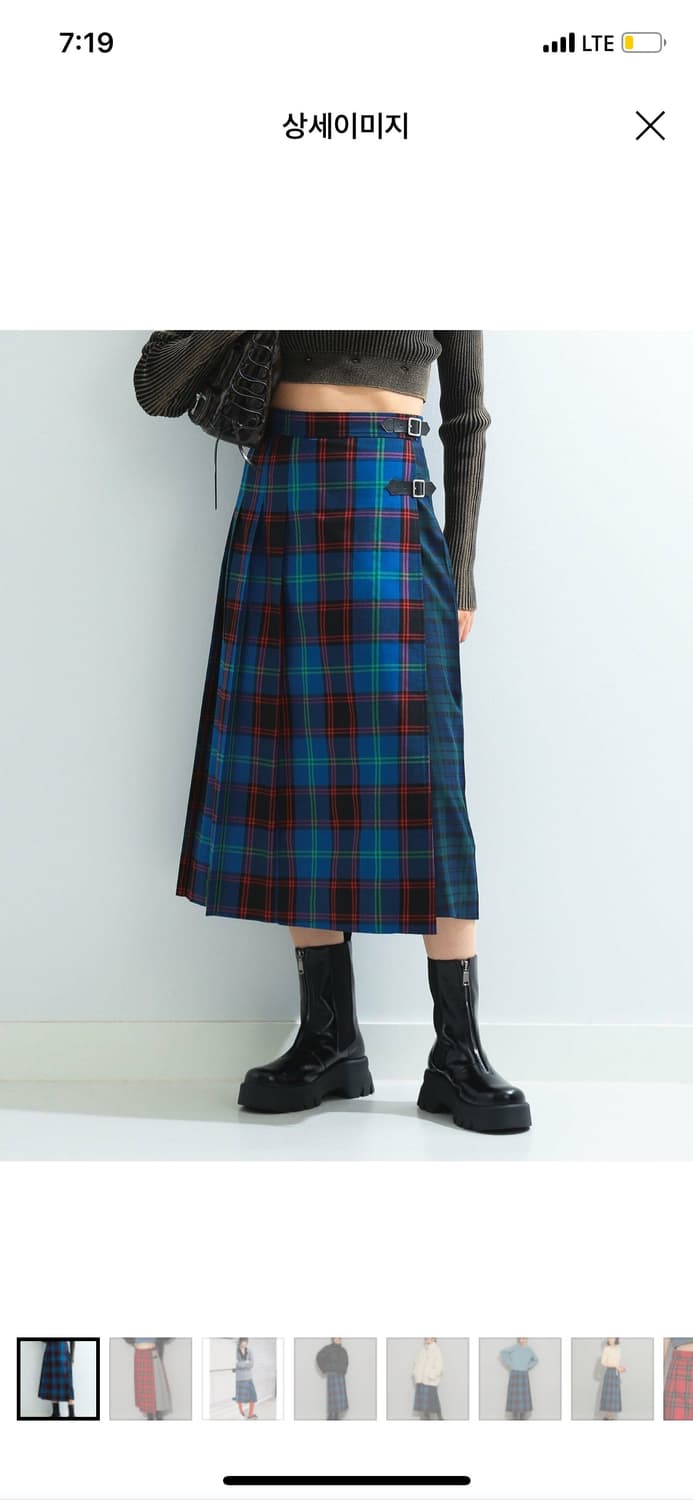 레이빔즈 체크 스커트 상품이미지1