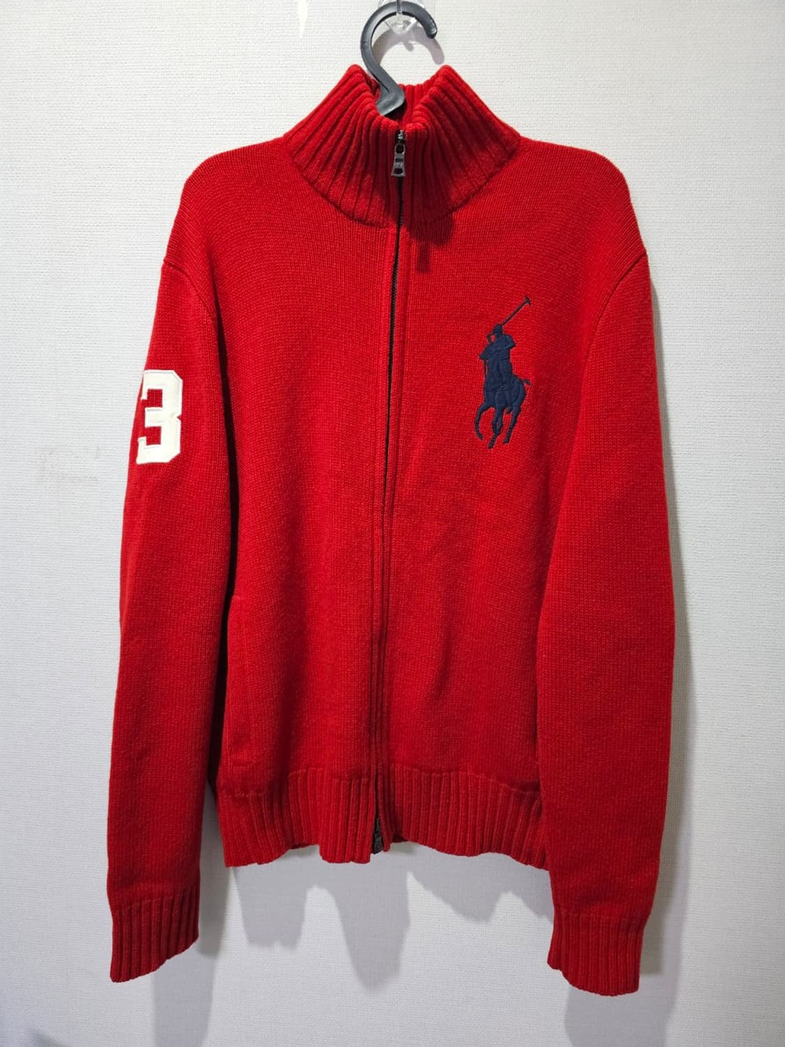 폴로 POLO 레드 빅포니 니트 집업 90~95 / S~M 상품이미지1