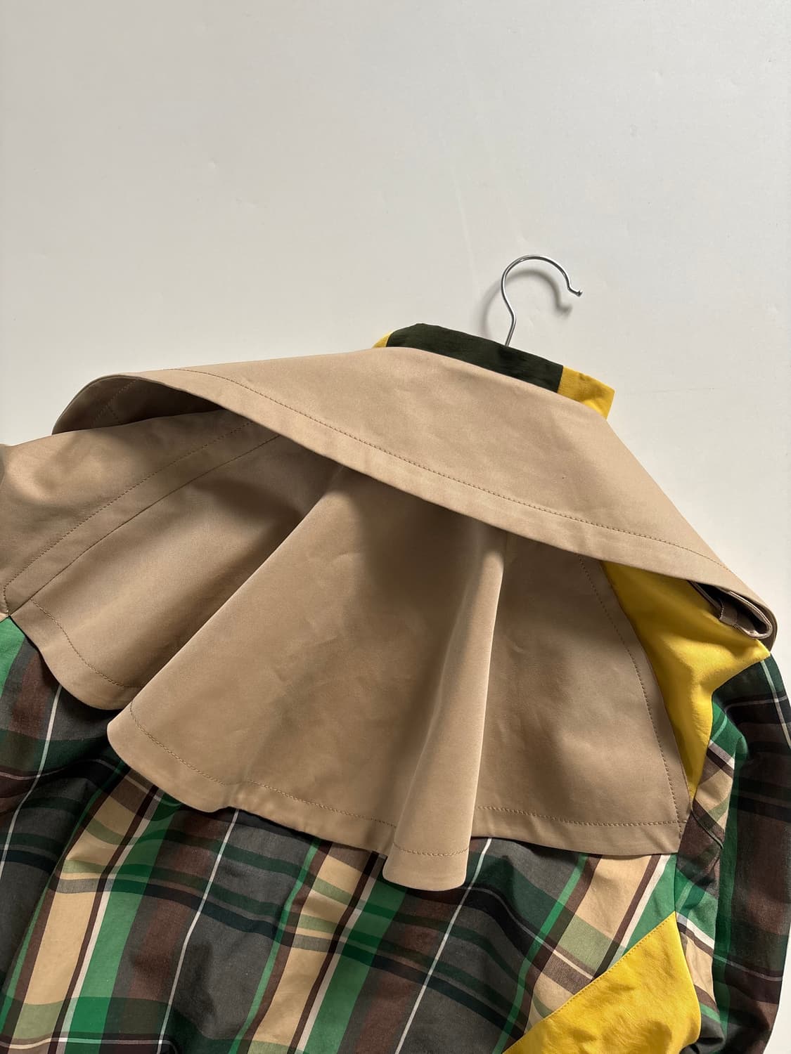 SACAI 사카이 19SS 빅카라 체크 베이지 옐로우 트렌치 블루종 상품이미지3