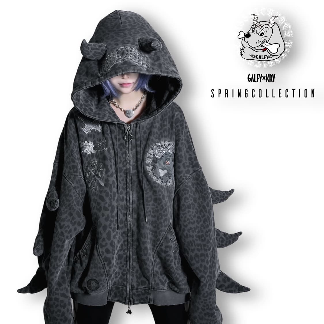 Galfy kryclothing 중성계지뢰계 갈피 크라이 콜라보 레오파드 상품이미지1