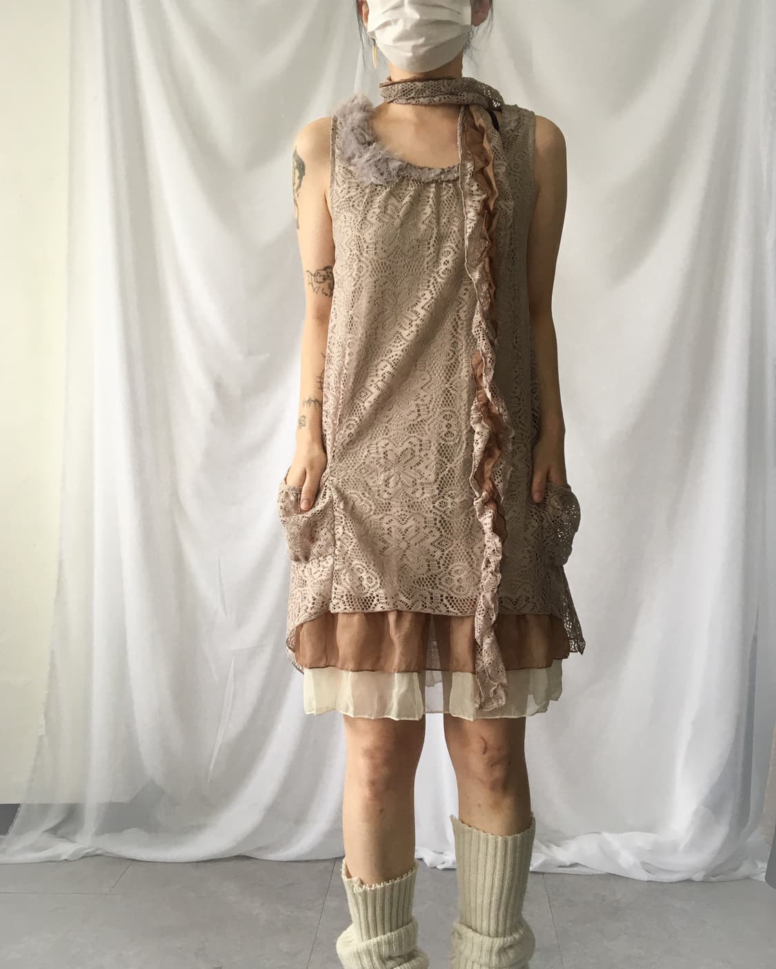 Tied lace onepiece 상품이미지1