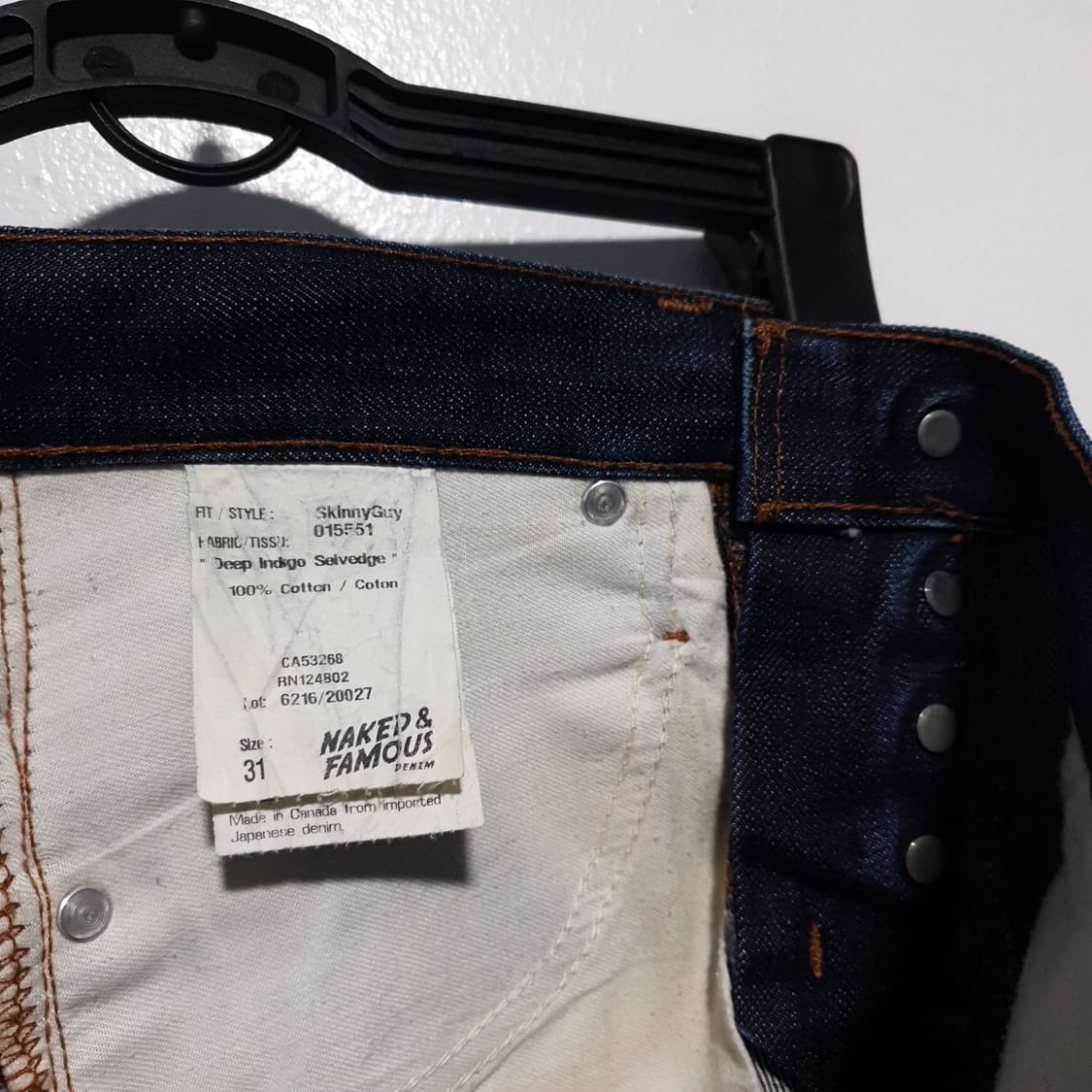 네이키드앤페이머스 네페진 스키니가이 딥 인디고 셀비지 데님팬츠 31-32 상품이미지7