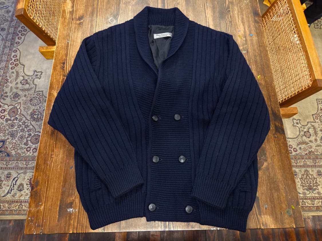 80'S 버버리 아카이브 숄칼라 카디건 상품이미지1