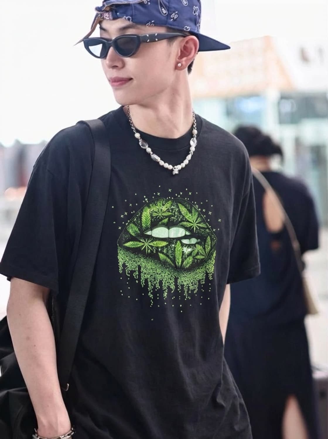 빈티지 떨 입술 로고 반팔티 상품이미지1