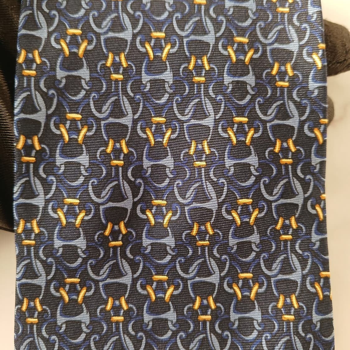 테드라피두스 실크 네이비 기하 패턴 넥타이 9.7cm A등급 A19198 상품이미지6