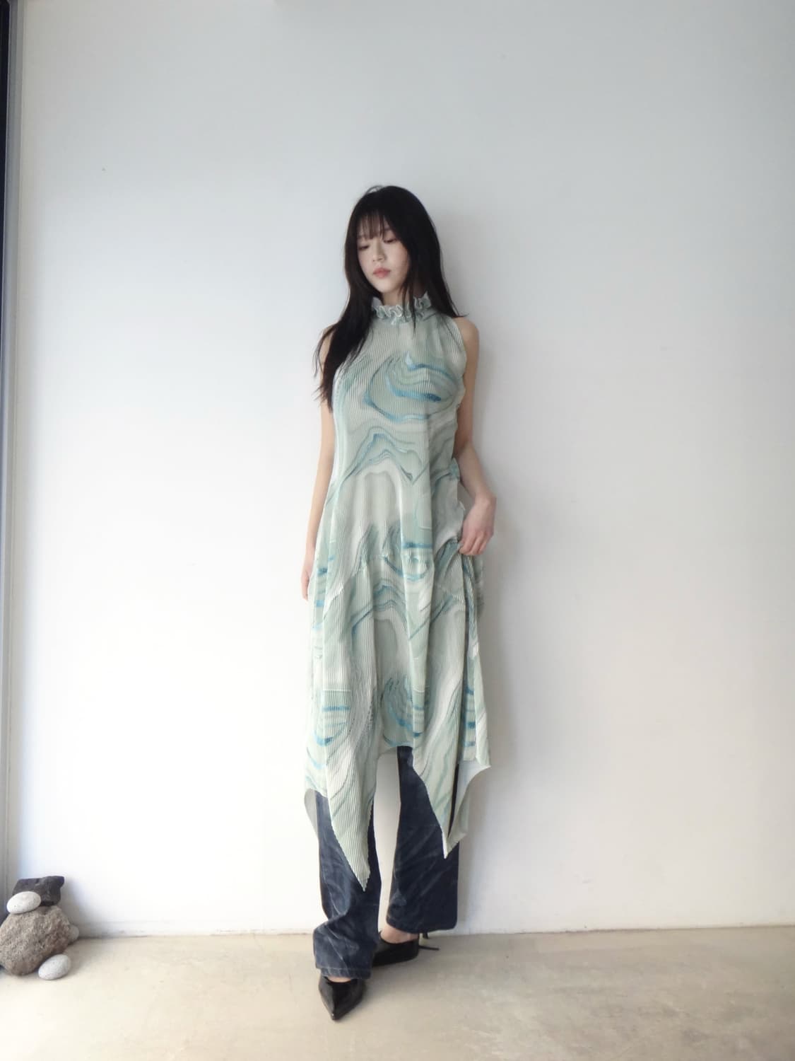 Washed deep blue denim pants 상품이미지5