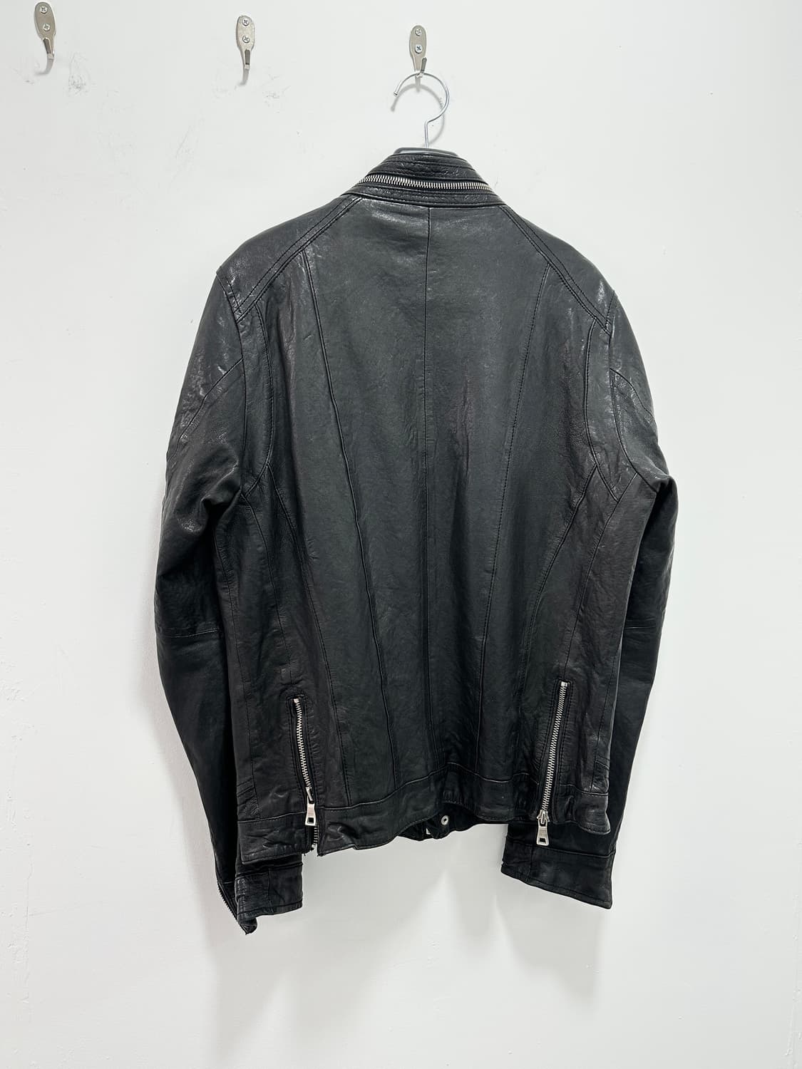 Sheepskin leather zipper detail jacket  상품이미지8
