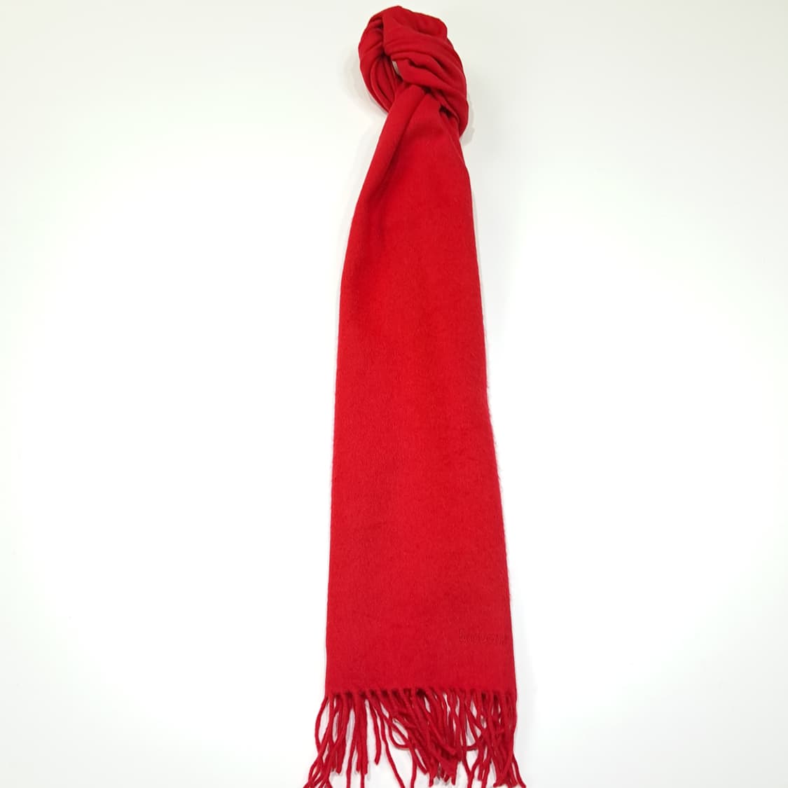 MX499 바버 램스울 로고 자수 레드 머플러 목도리 상품이미지6