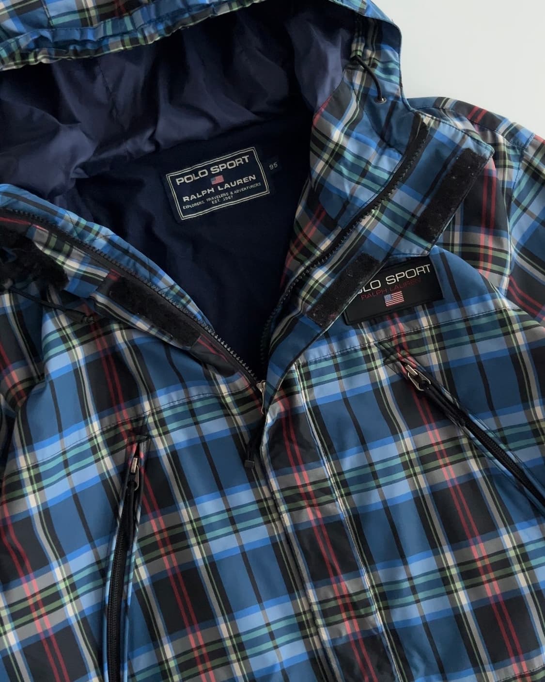 폴로스포츠 체크 유틸리티 투웨이 후드 바람막이 자켓 95 상품이미지7