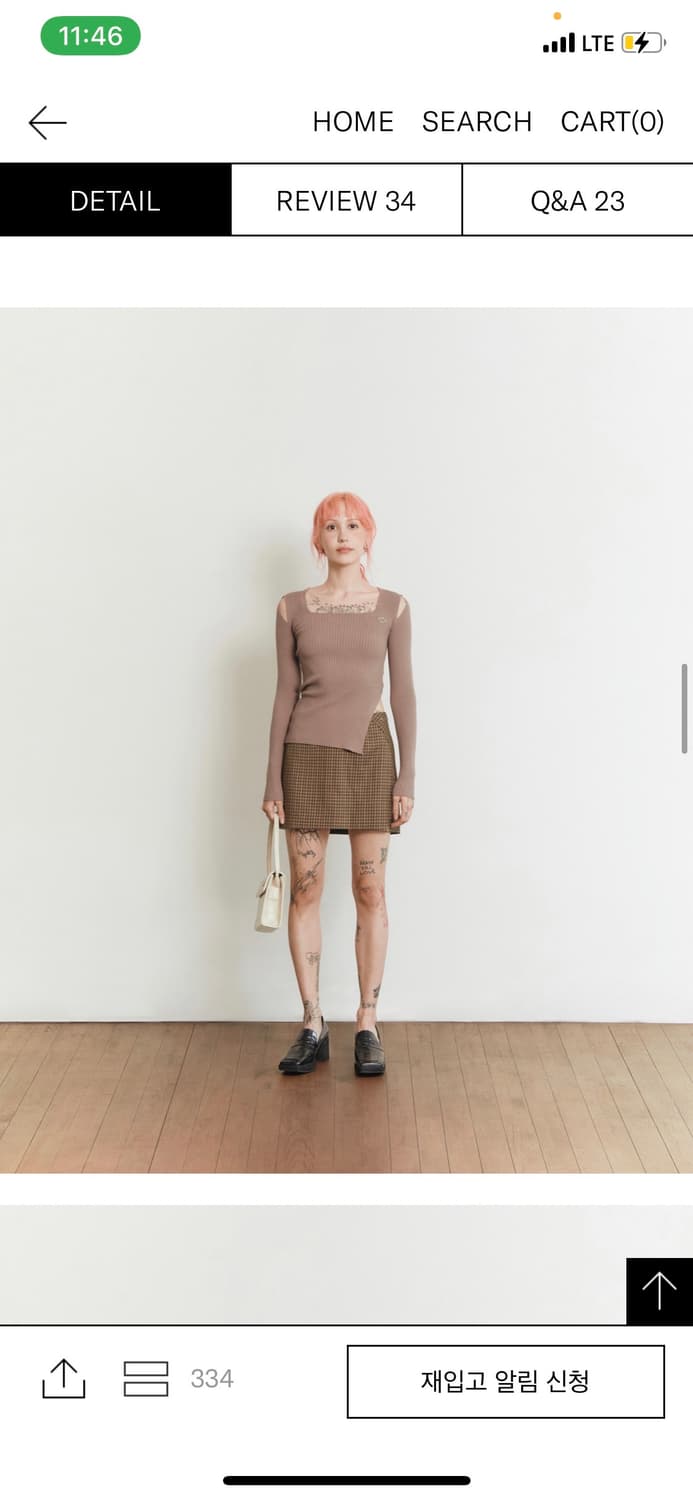 미스치프 SQUARE NECK KNITTED TOP ROSE BROWN 상품이미지2