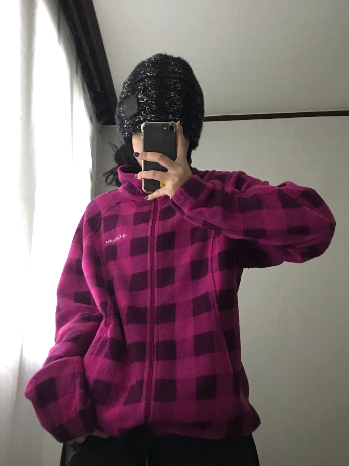 콜롬비아 플럼 체크 후리스 상품이미지2