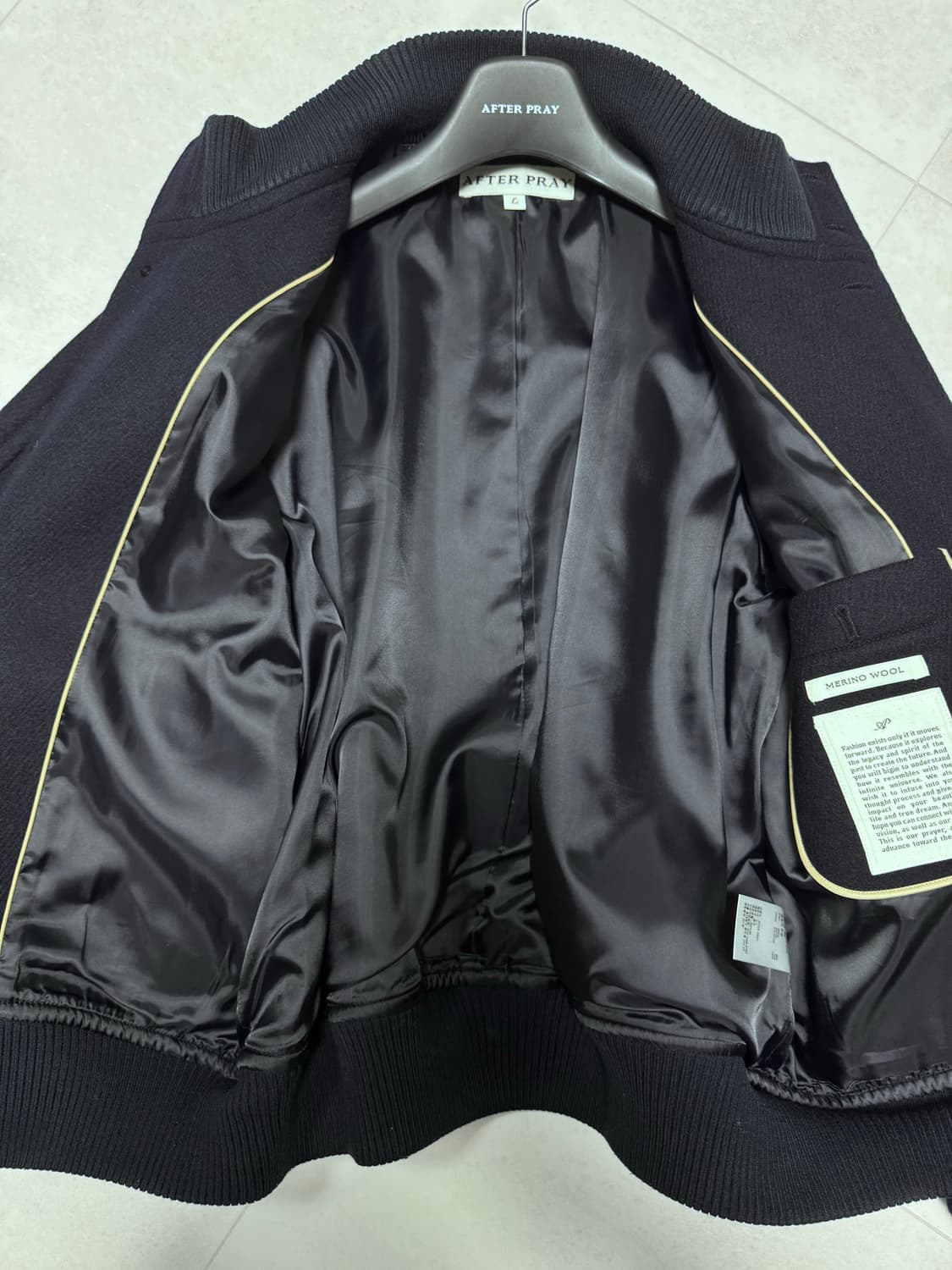 (중고/L) 애프터프레이 A-1 울 블루종 네이비 L 상품이미지5