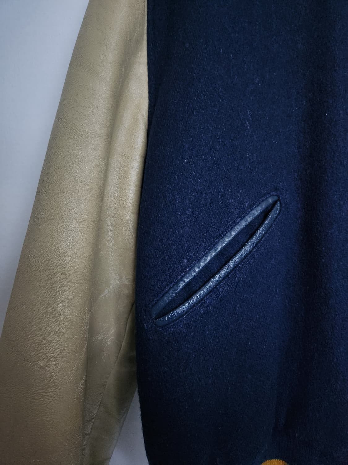 80s Butwin 레더 울 바시티 자켓(USAmade) 상품이미지4