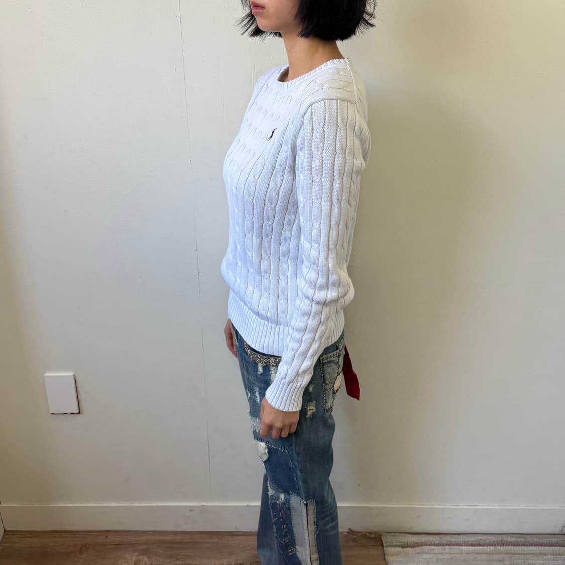 폴로 화이트 스웨터 상품이미지2