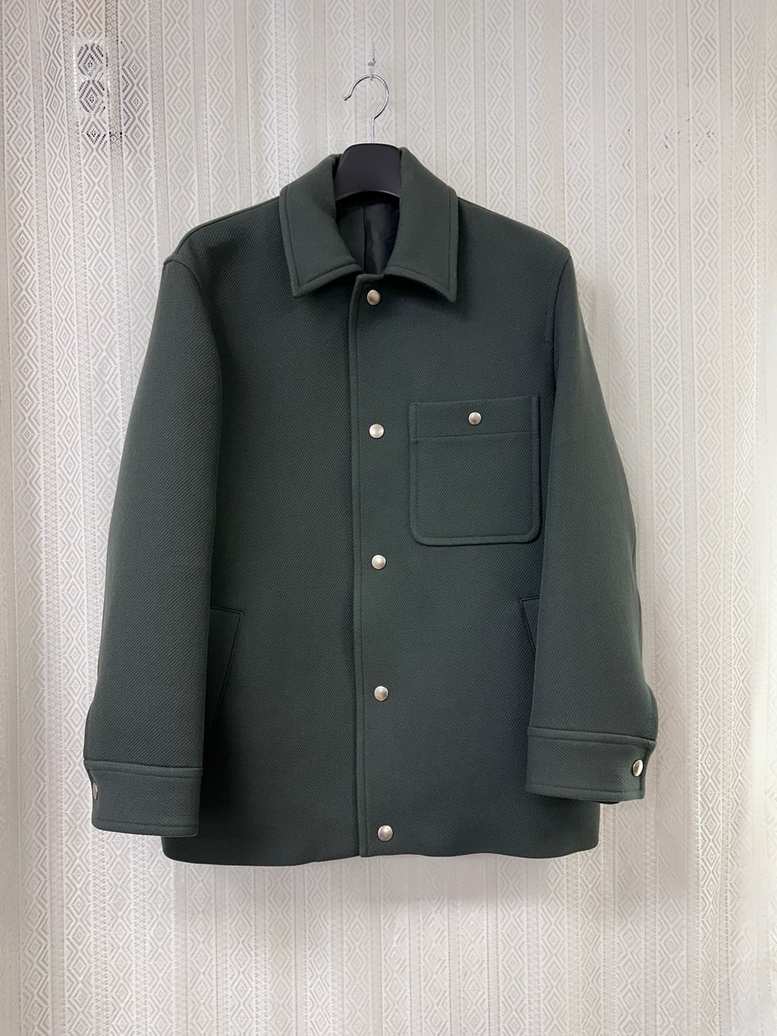 (100)시스템옴므 21FW 오버핏 울 트러커 자켓 카키 상품이미지1