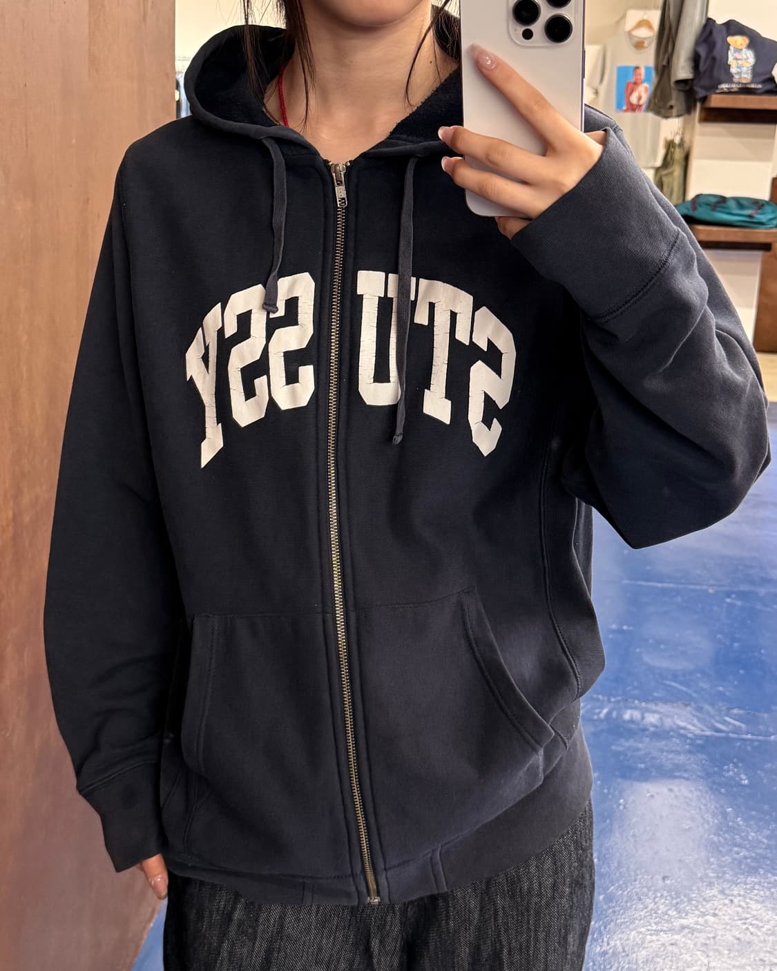 Stussy 스투시 아치로고 후드집업 상품이미지1