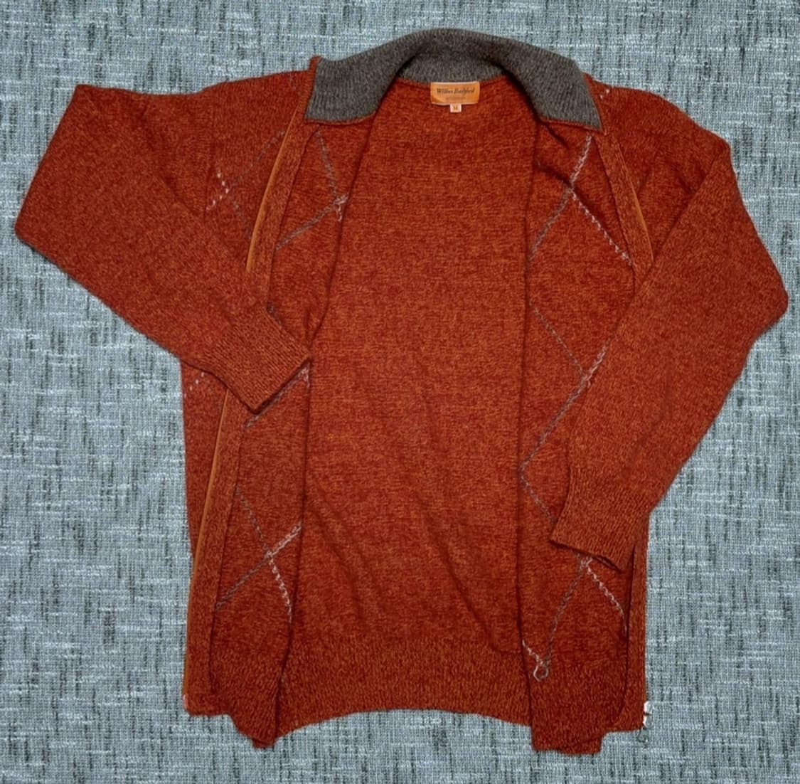 Wilkes Bashford 남성 아가일 니트 집업 M 상품이미지3