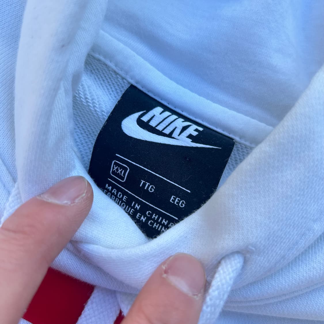 나이키(NIKE) T1 로고 화이트 후드티 상품이미지4