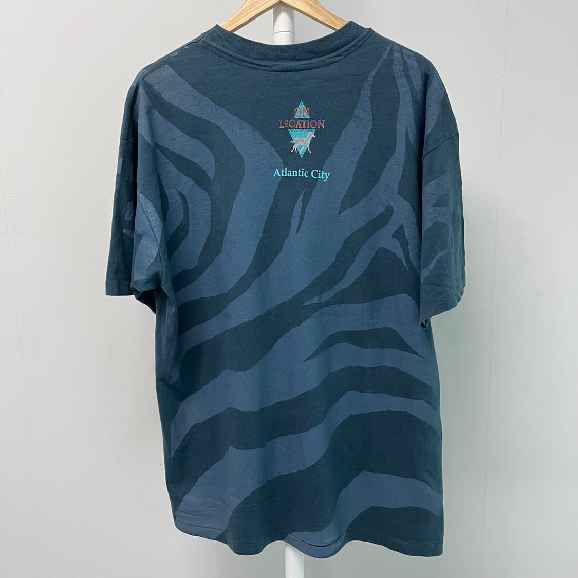 [XL] USA 헤인즈 90s 지브라 애니멀 빈티지 반팔 티셔츠 상품이미지4