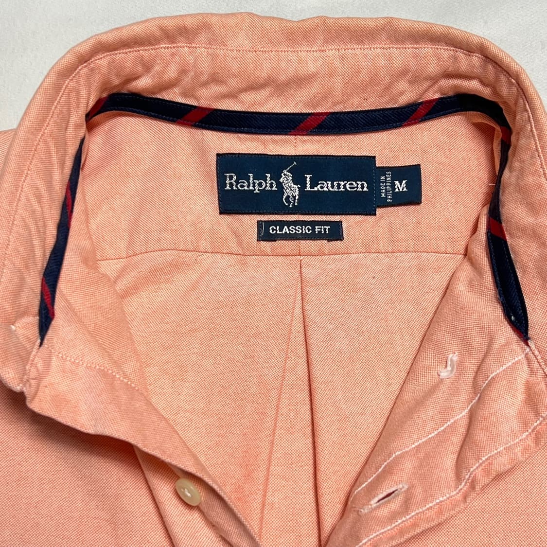 M 폴로랄프로렌 핑크 솔리드 로고 자수 셔츠 상품이미지3