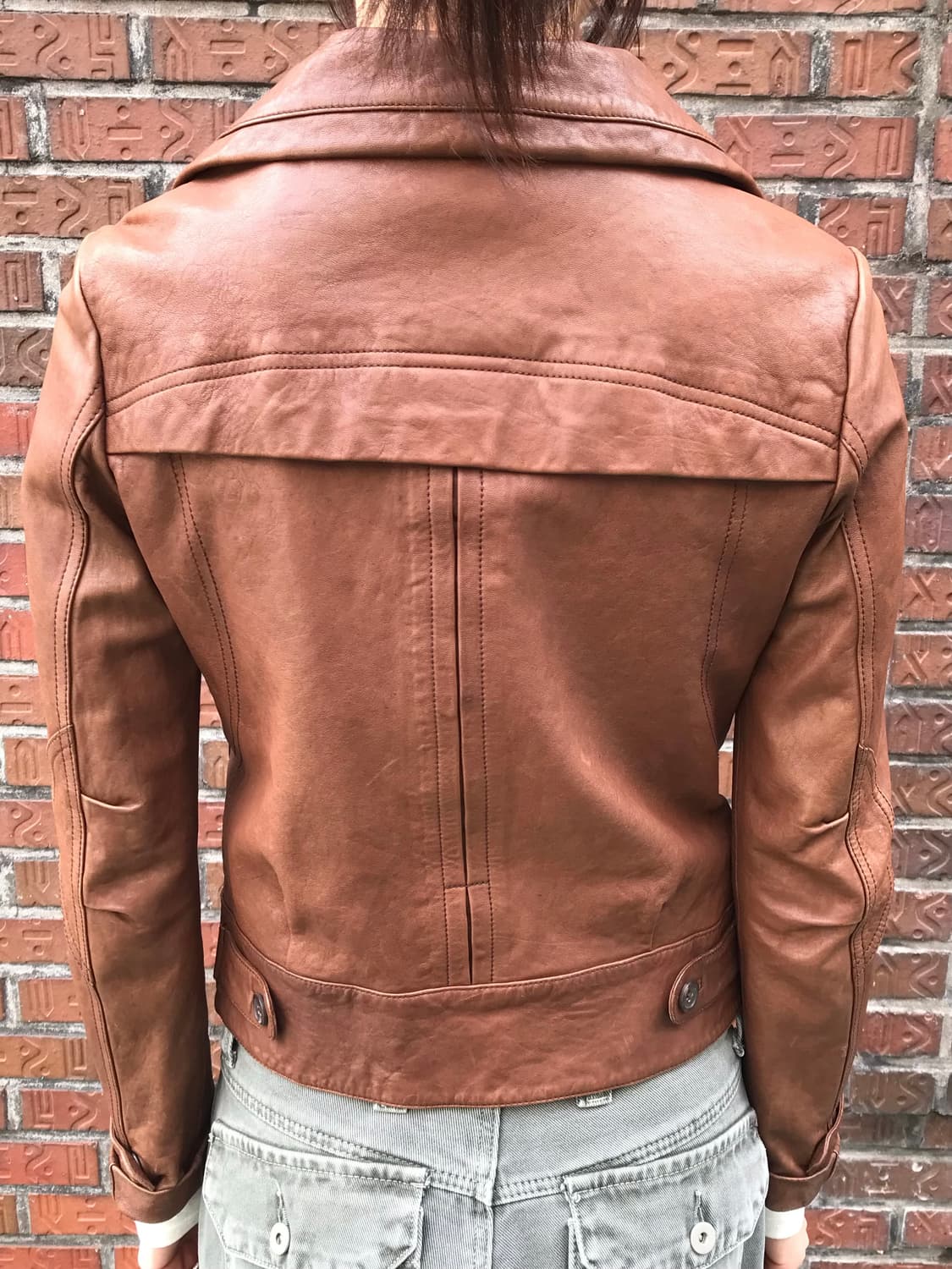 Thursday Island 브라운 가죽 자켓 상품이미지4