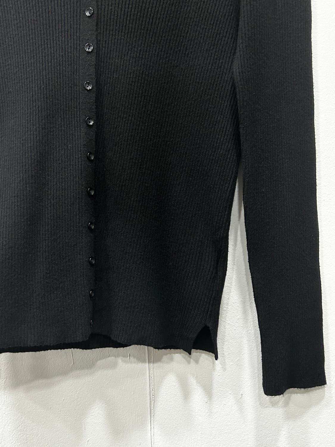 닉앤니콜 골지 슬림 가디건 블랙 상품이미지5