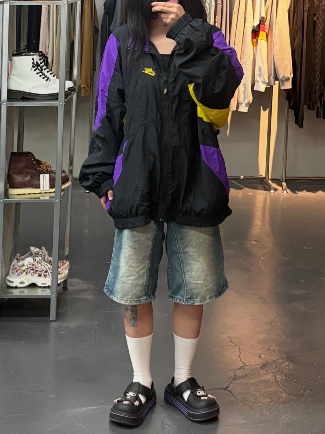 나이키 배색 나일론 올드스쿨 바람막이 A1767 상품이미지1
