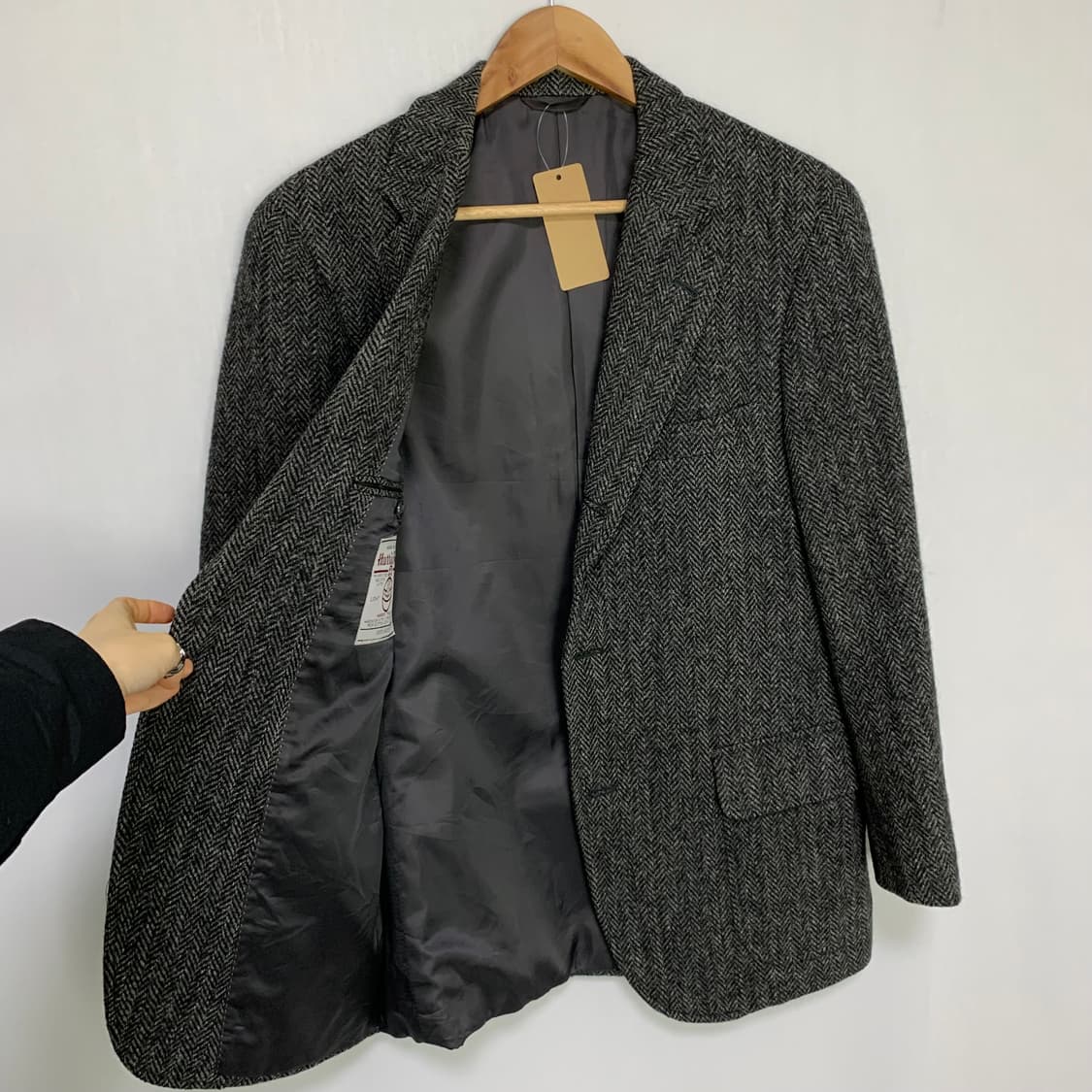 해리스 트위드 빈티지 헤링본 블레이저 울 자켓 남성 남녀공용 상품이미지10