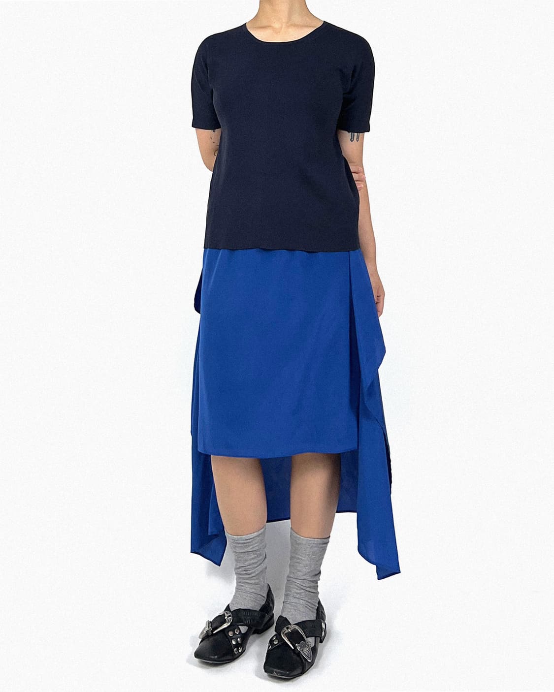 DKNY silk unbal skirt  상품이미지3