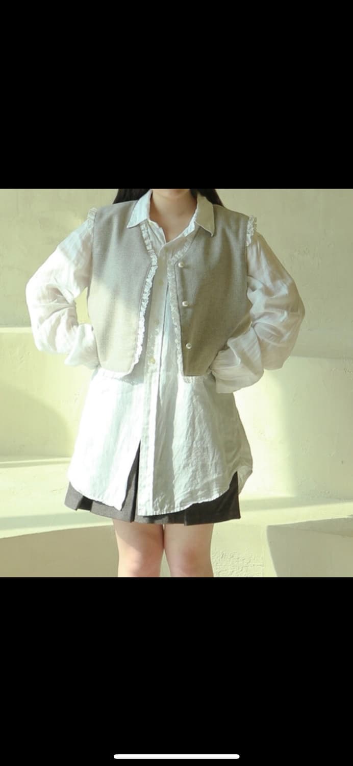 울 레이스 양면 리버시블 베스트 조끼 뷔스티에 상품이미지6