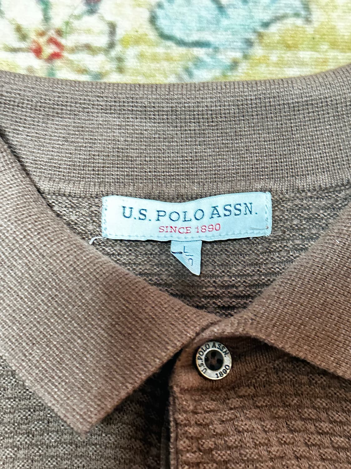 폴로 아쎈 니트 반팔 카라 티셔츠 L 상품이미지2