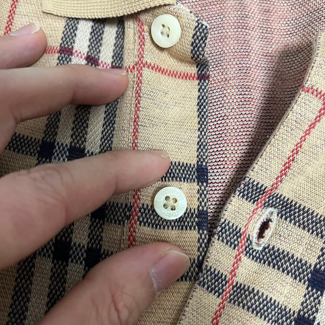 [정품]버버리 노바 체크 긴팔 폴로 셔츠 L 상품이미지6