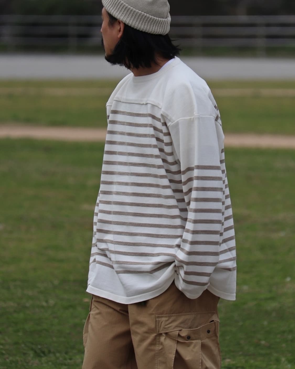 [M][100] 나나미카 페이퍼 니트 스트라이프 크루 상품이미지9