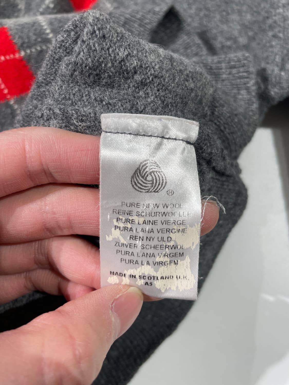 버버리 그레이 아가일 크루넥 램스울 니트 상품이미지8