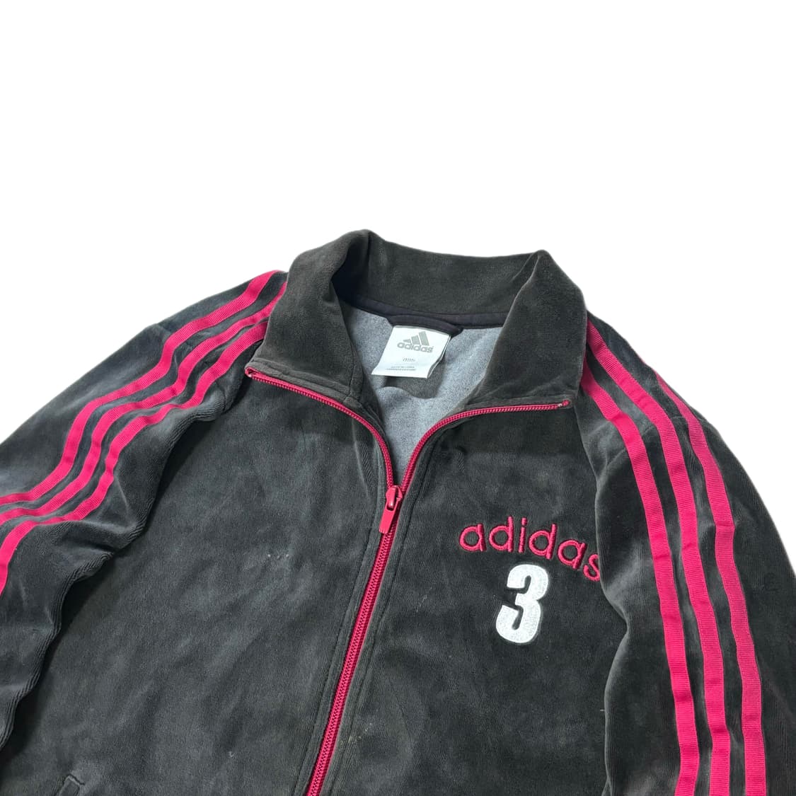 아디다스 져지 벨벳 벨루어 핑크 사이드 라인 트랙탑 상품이미지2