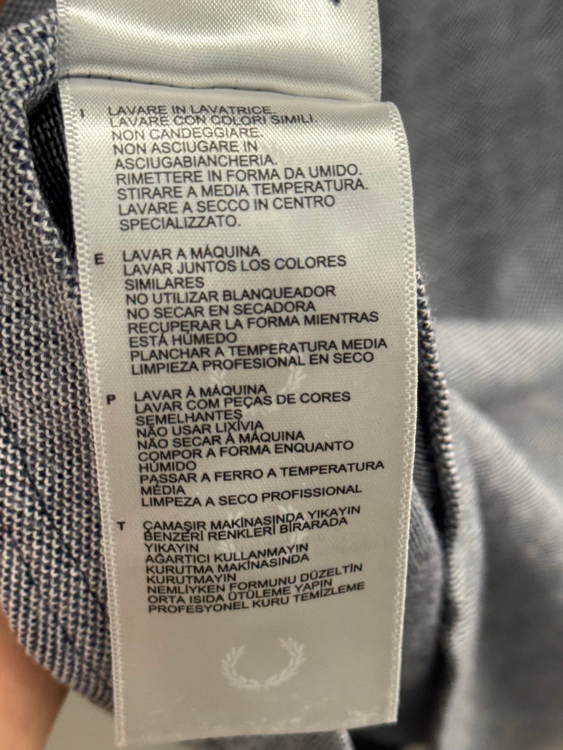 프레드페리 그린 카라 회색 반팔 티셔츠 M 상품이미지6