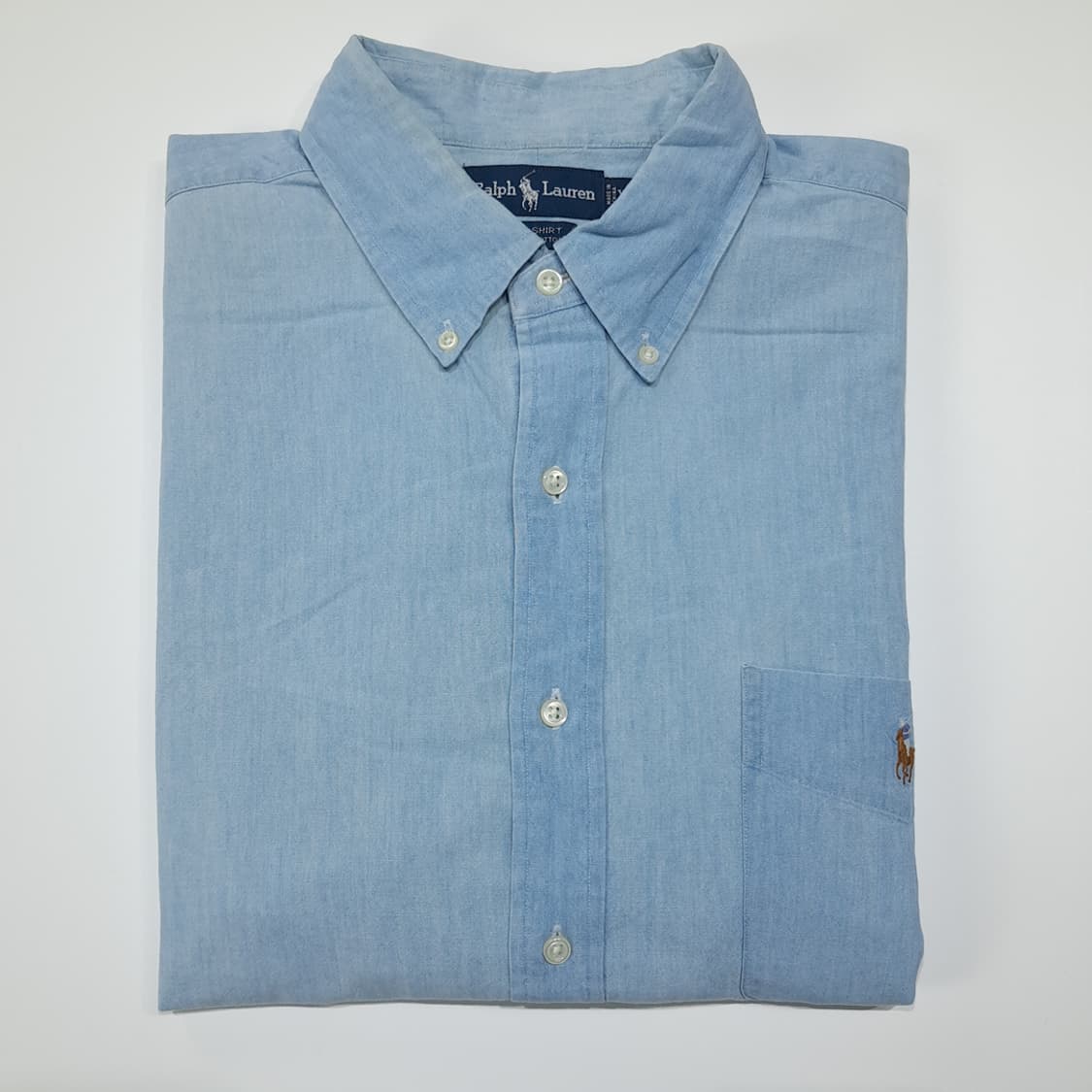 CL537 XL 폴로 90s 코튼 멀티포니 빅셔츠 샴브레이 셔츠 남방 상품이미지7