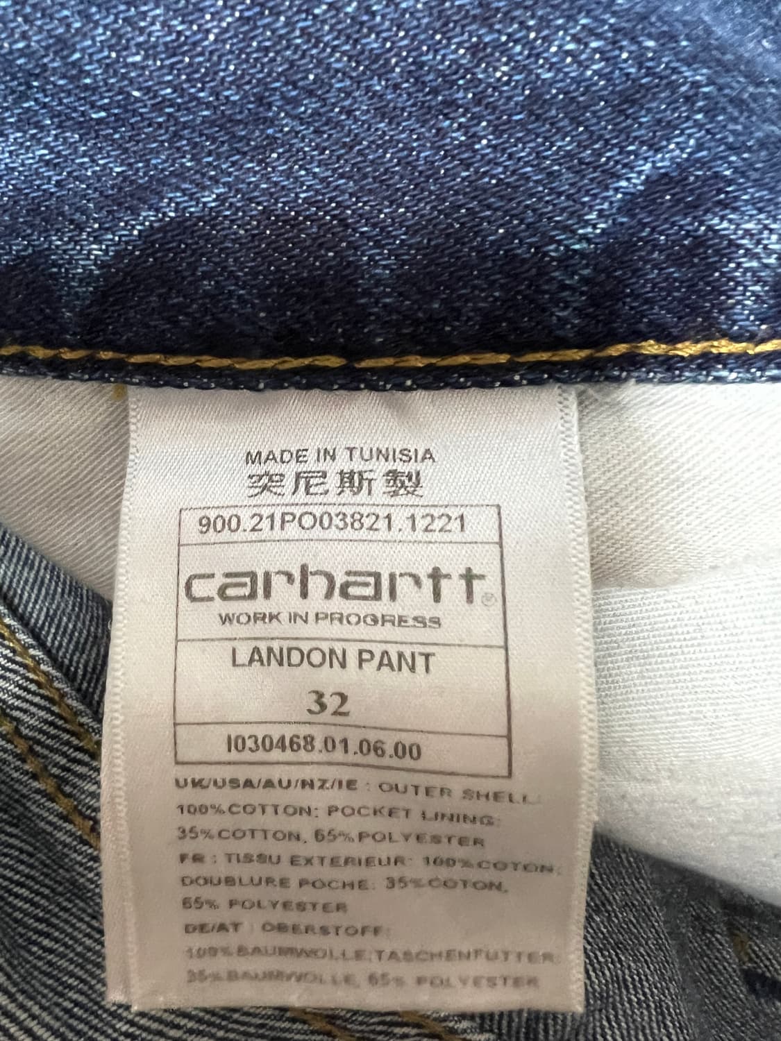 칼하트 윕 Landon Pants Blue Stone Washed 상품이미지4