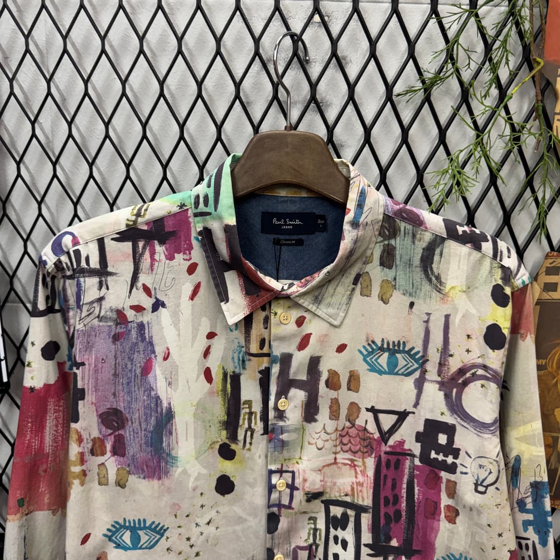 폴스미스 진스 클래식 핏 기하학 패턴 프린팅 셔츠 화이트 상품이미지3