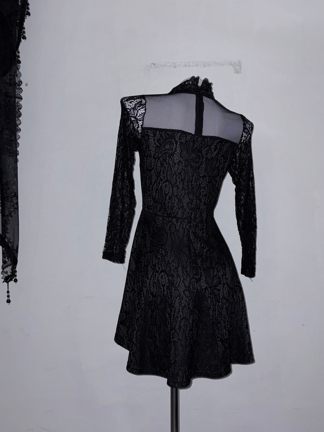 레이스 고딕 원피스 고스 블랙 원피스 미사깔 다크페미닌 오사라기 상품이미지3