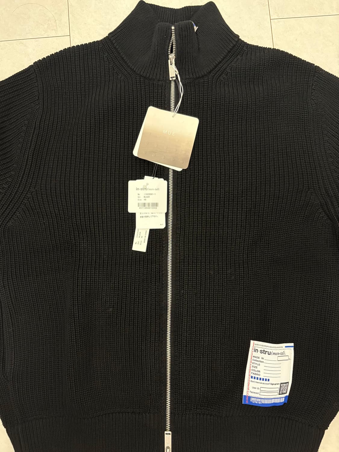 미하라야스히로 인스트루멘탈라인 코튼 니트 집업 상품이미지1