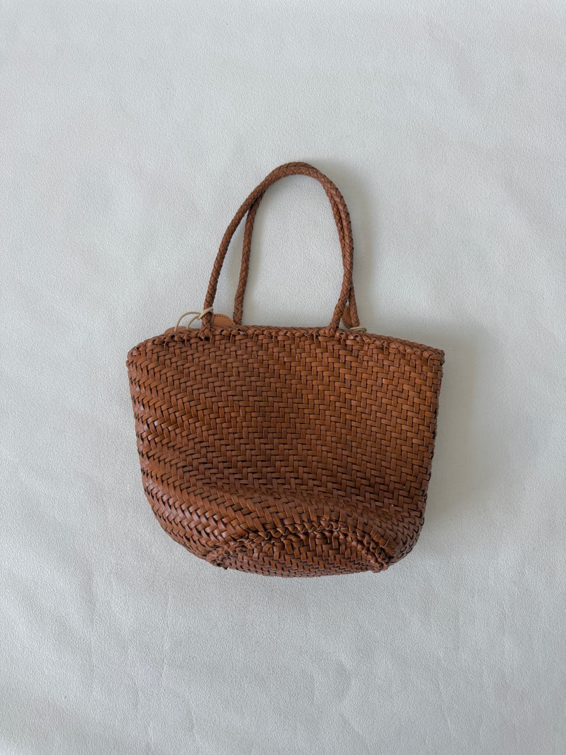 Pre owned 라탄 레더 토트백 상품이미지1