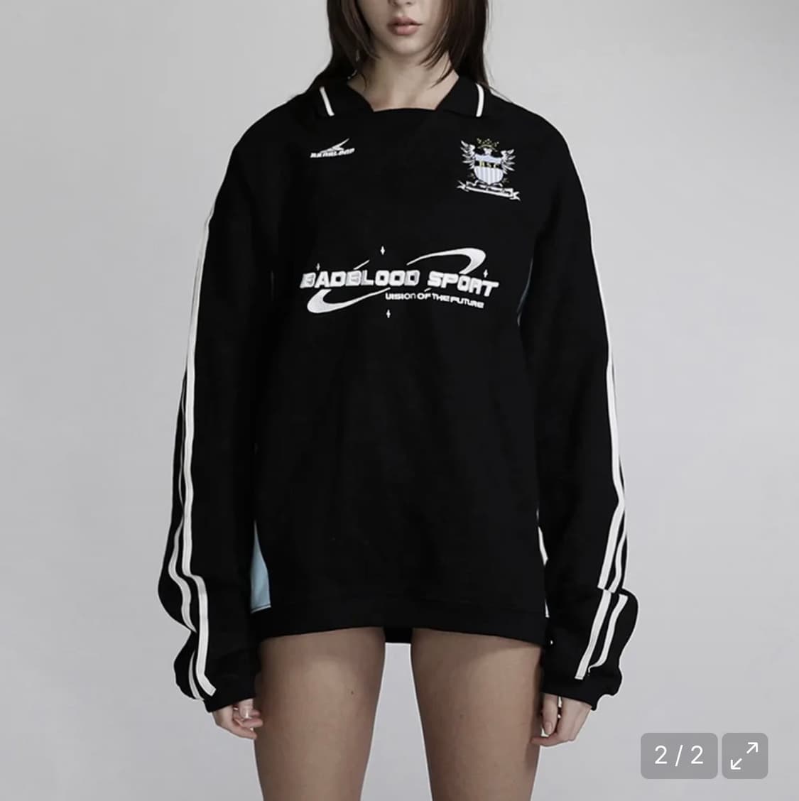 배드블러드 BSC 싸커 캠프 패널 맨투맨 블랙 상품이미지2