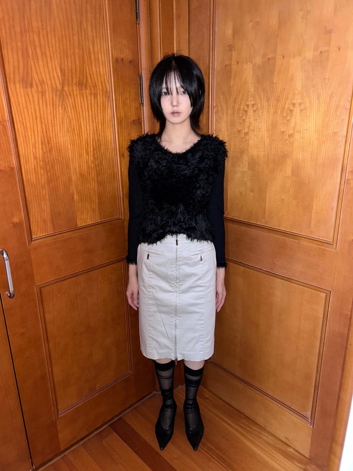 Rough Black Fur Knit 상품이미지3