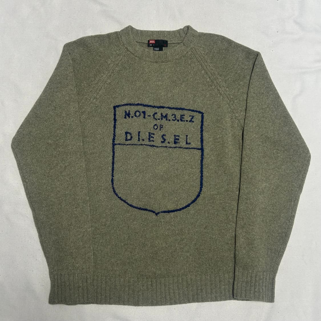 L 디젤 로고 그래픽 그린 울 니트  상품이미지2